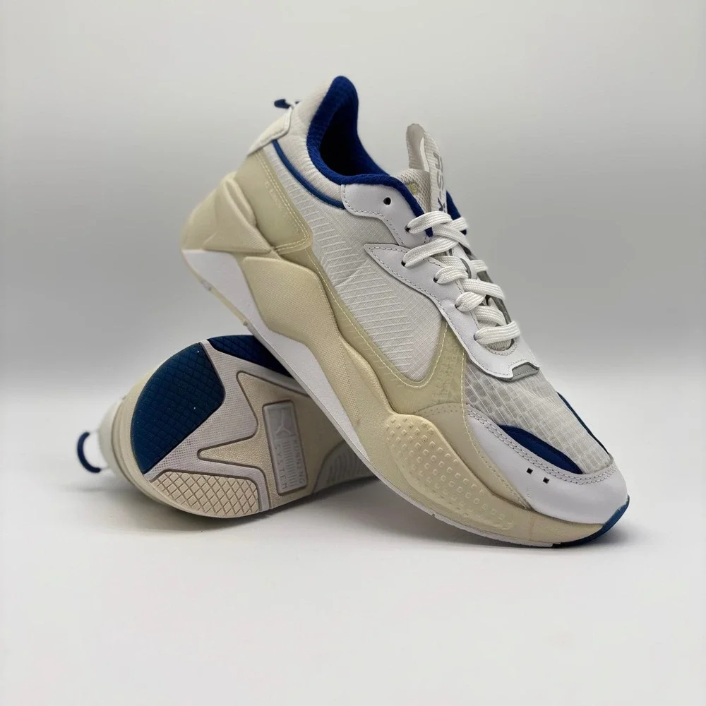 Puma RS-X Reinvention White Blue Mens Running Shoes 369329-03 Size 10